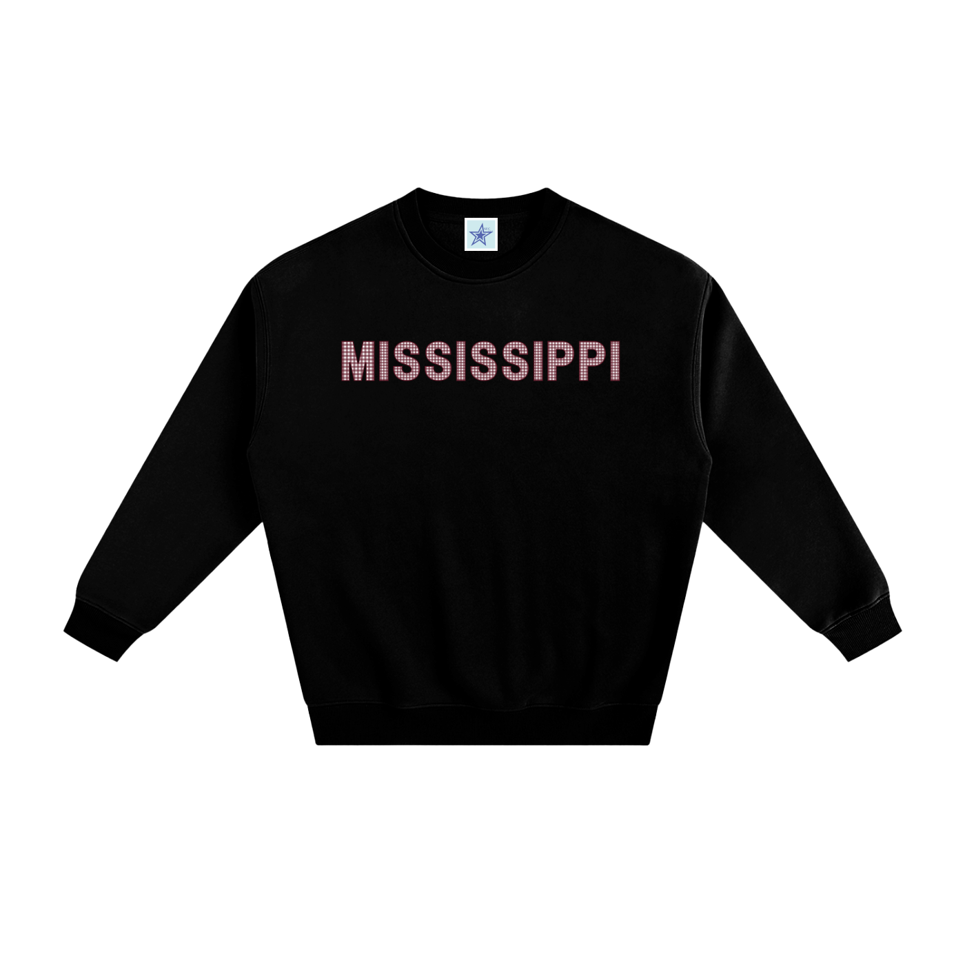 Maroon Gingham Crewneck