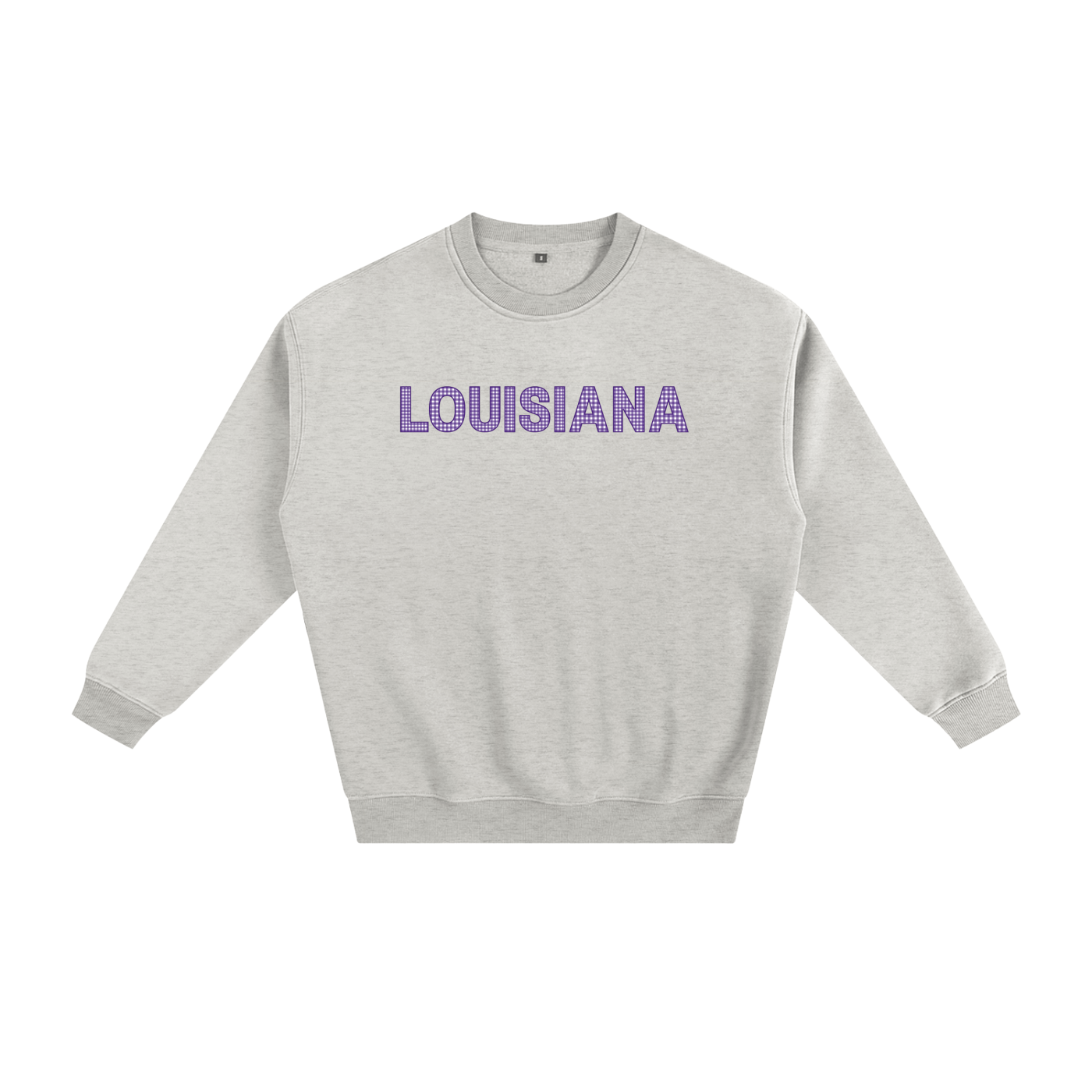 Purple Gingham Crewneck