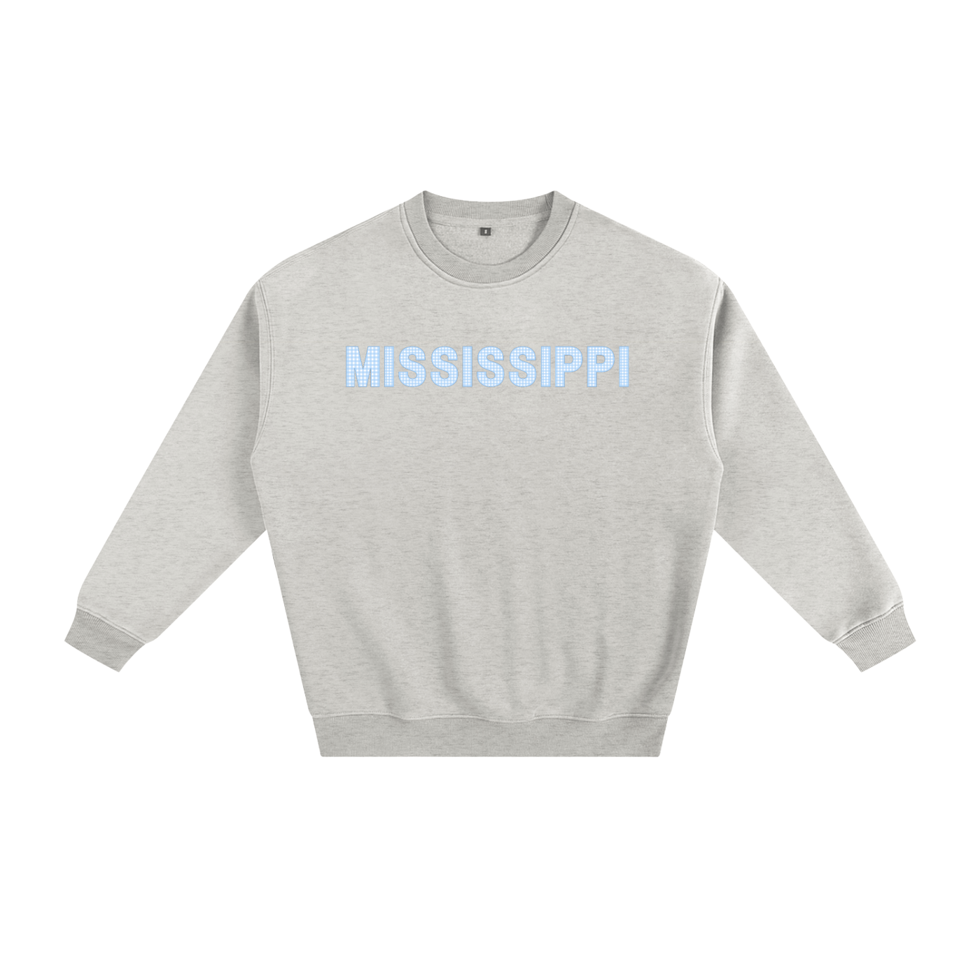 Light Blue Gingham Crewneck