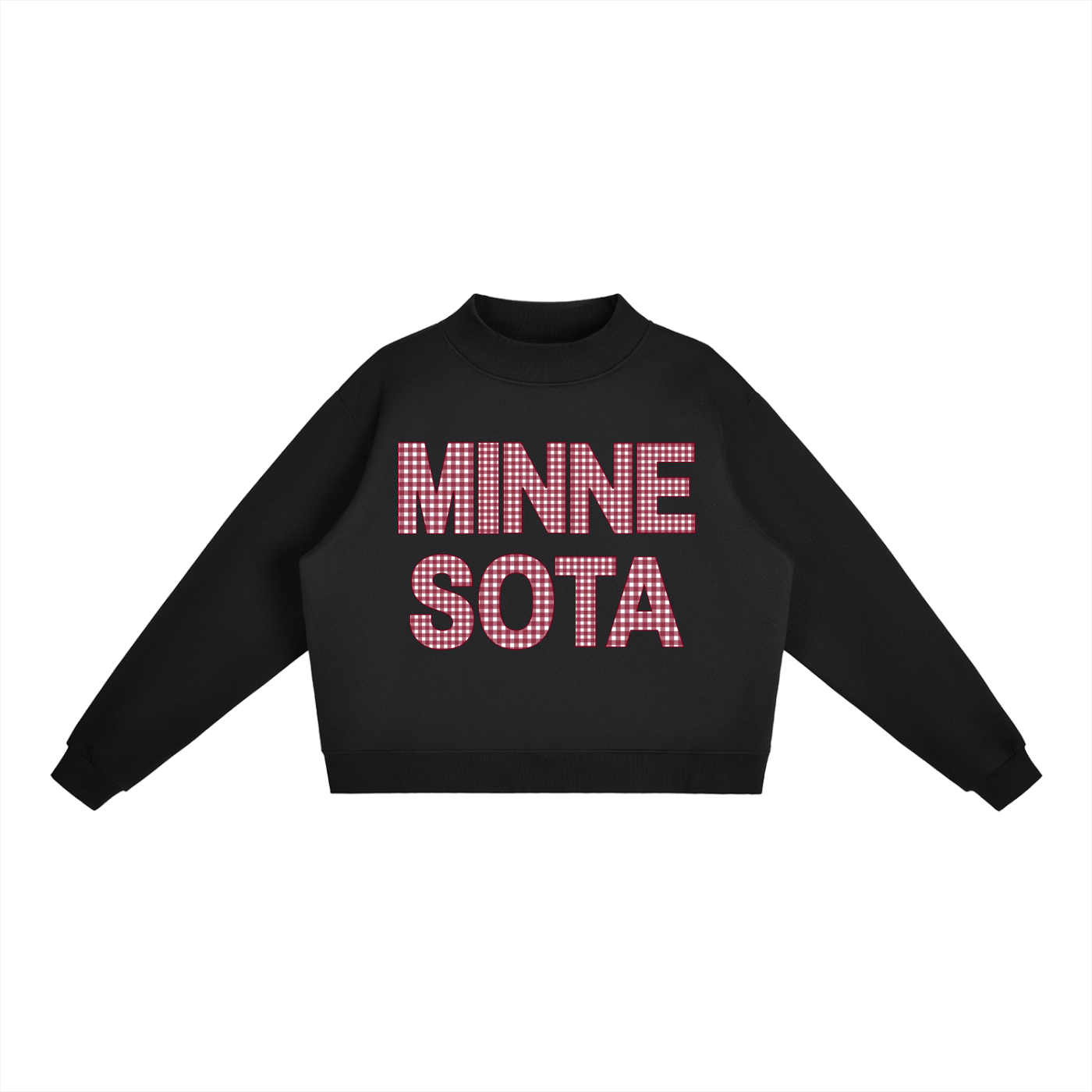 Minnesota Gingham Mock-Neck