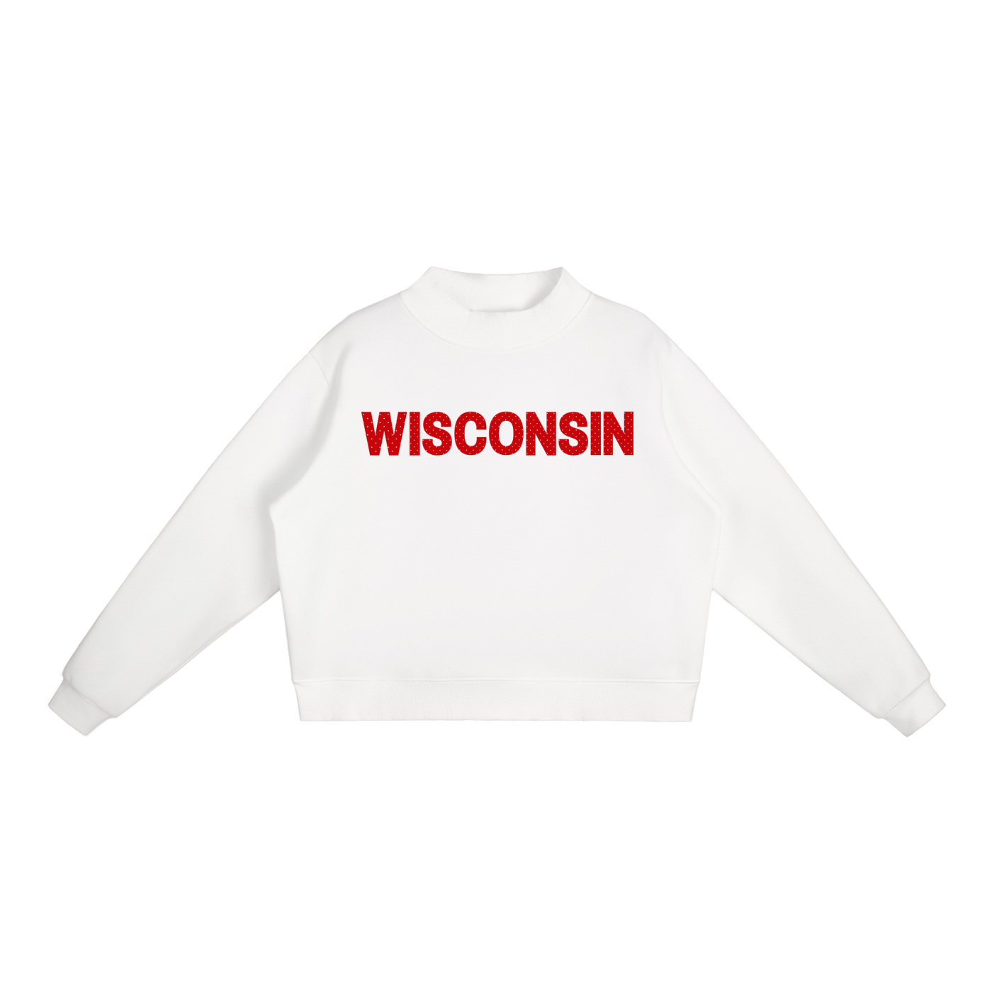 Wisconsin Polka Dot Mock Neck