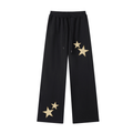 Gold Gingham Straight-Leg Sweatpants