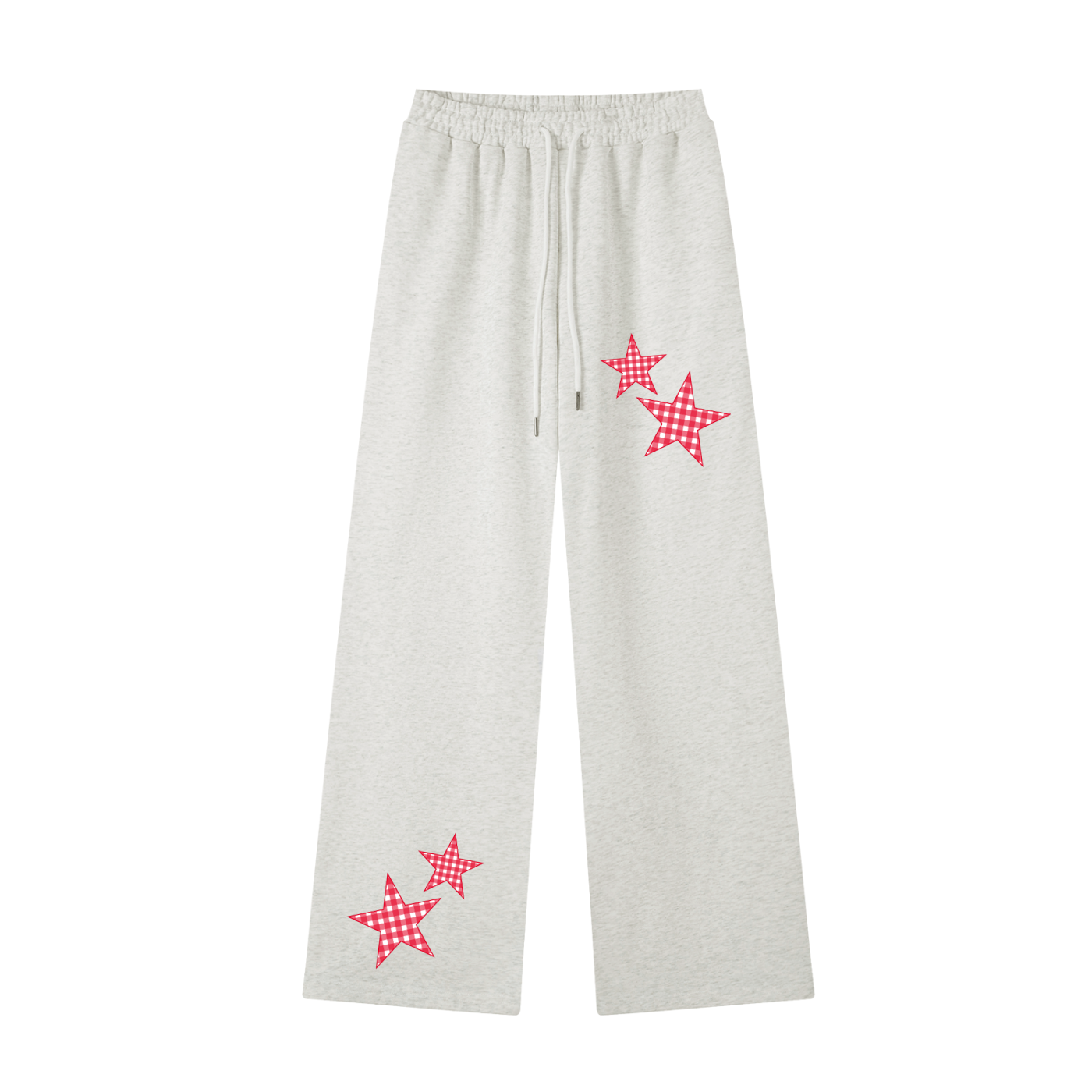 Red Gingham Straight-Leg Sweatpants