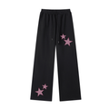 Maroon Gingham Straight-Leg Sweatpants