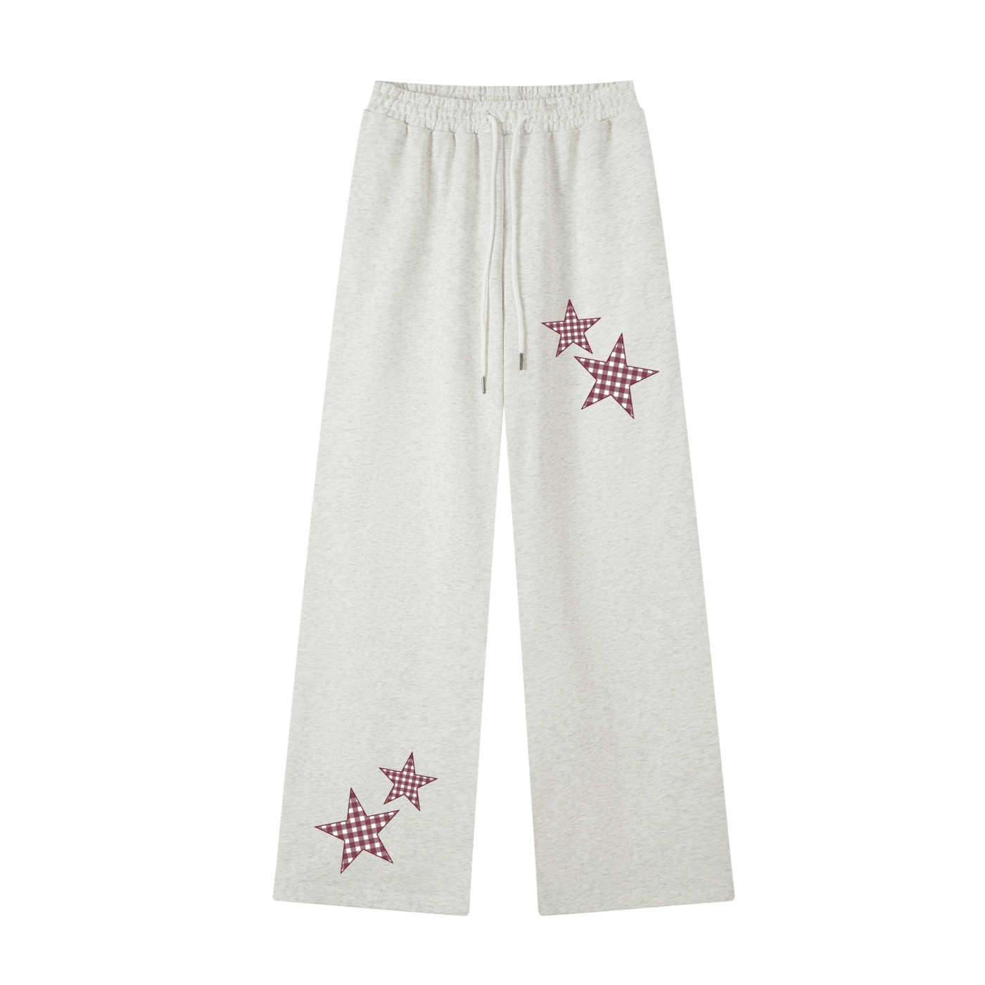 Maroon Gingham  Straight-Leg Sweatpants