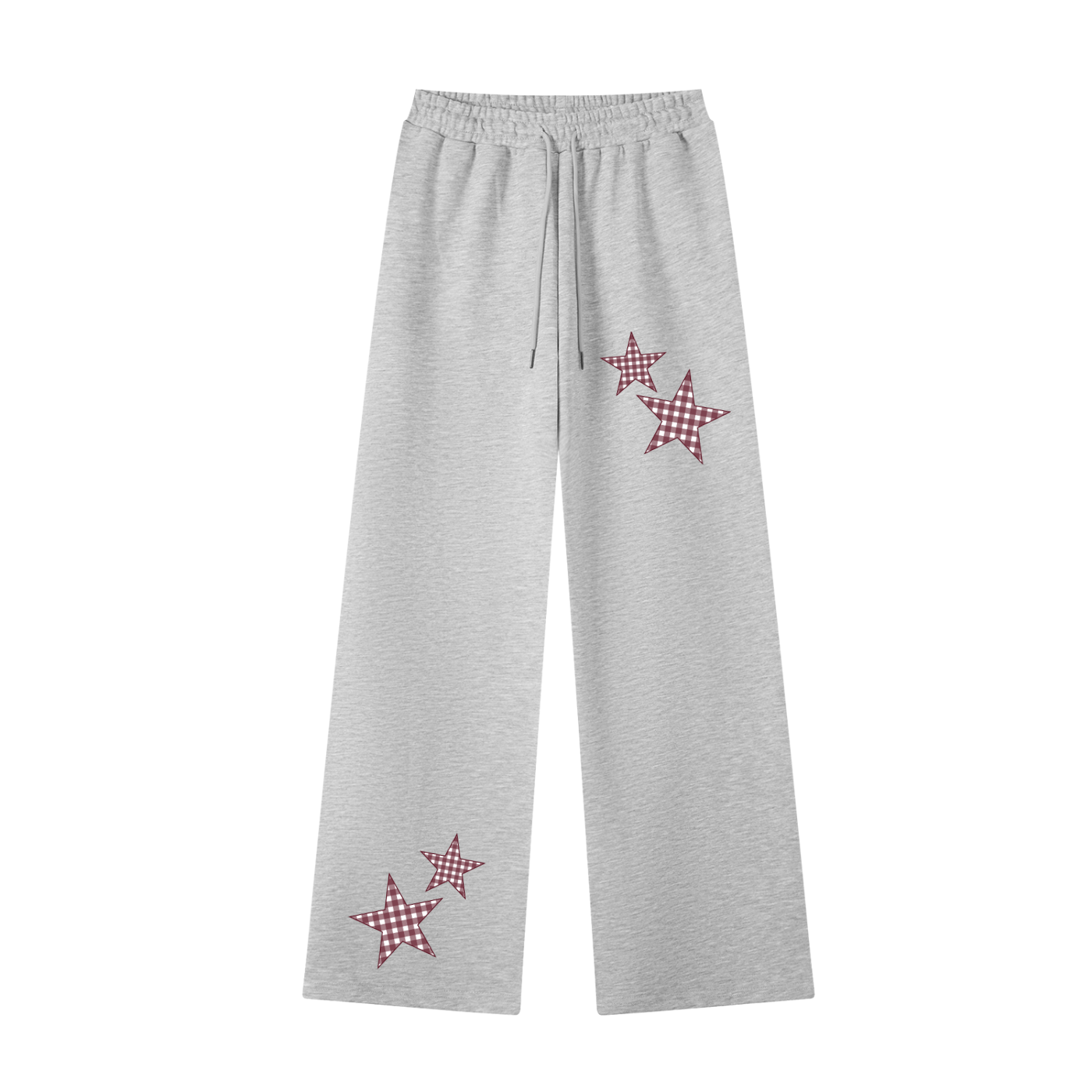 Maroon Gingham  Straight-Leg Sweatpants