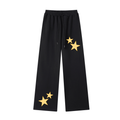 Gold Gingham Straight-Leg Sweatpants