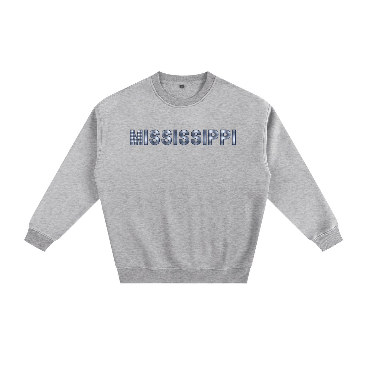 Navy Gingham Crewneck