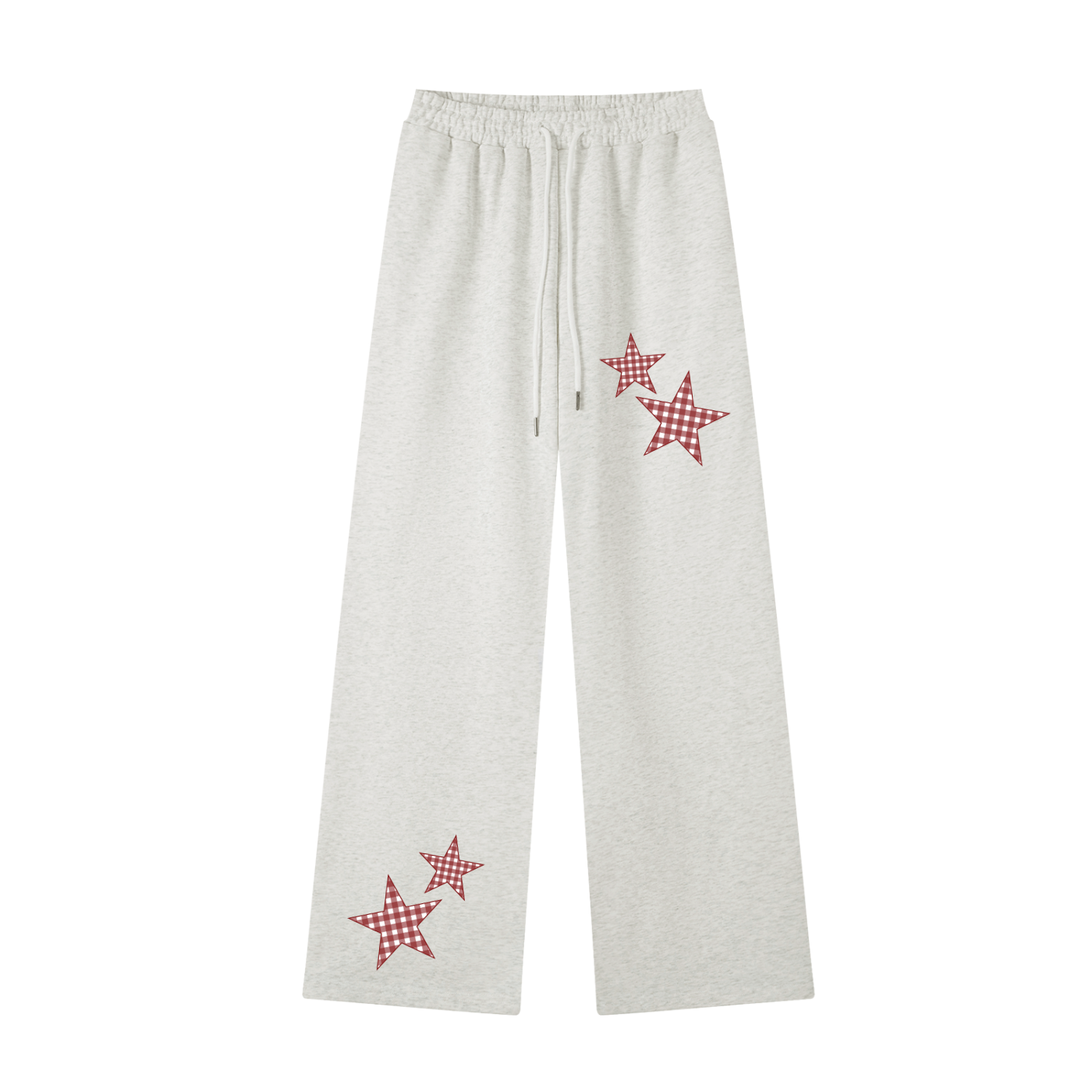 Red Gingham Straight-Leg Sweatpants