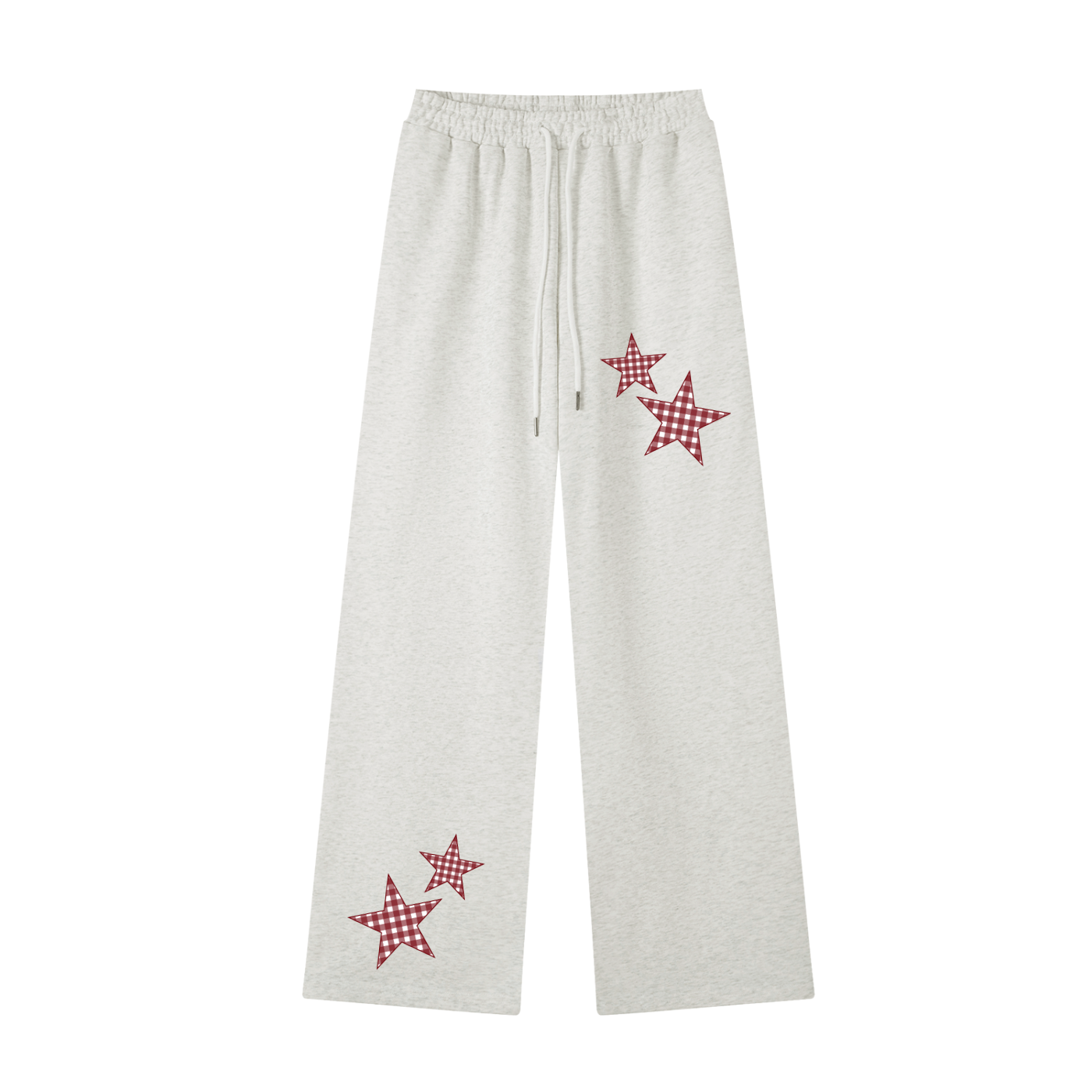 Red Gingham Straight-Leg Sweatpants