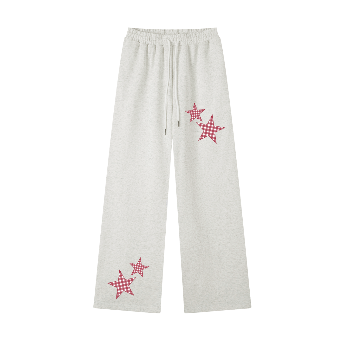 Crimson Gingham Straight-Leg Sweatpants
