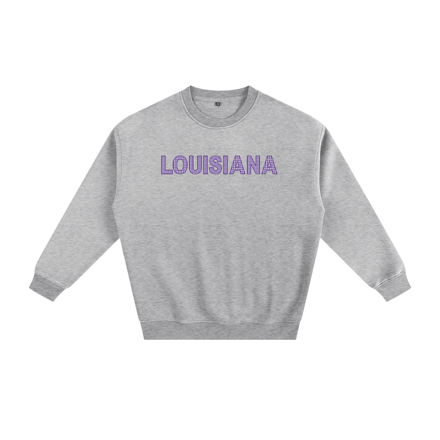 Purple Gingham Crewneck