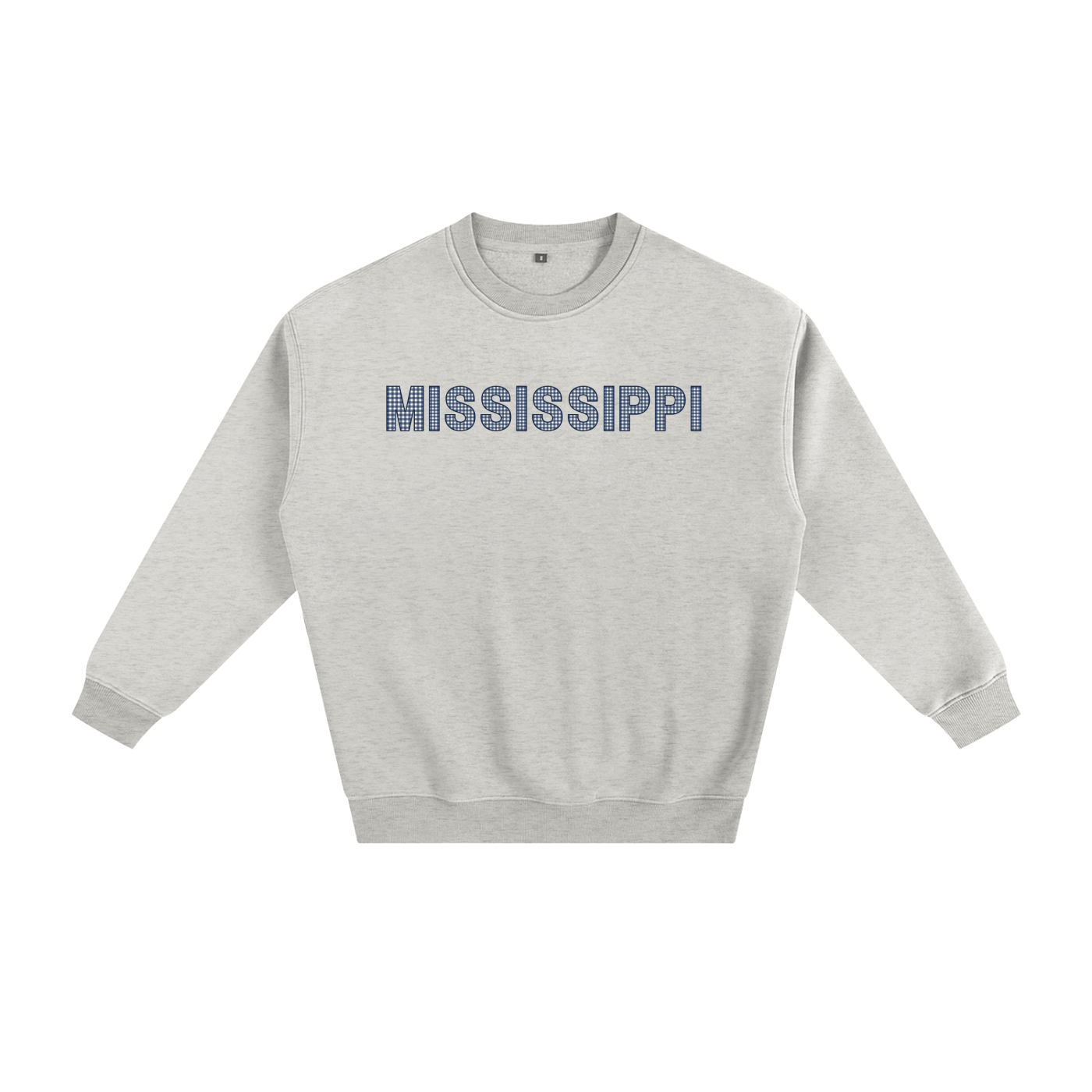 Navy Gingham Crewneck