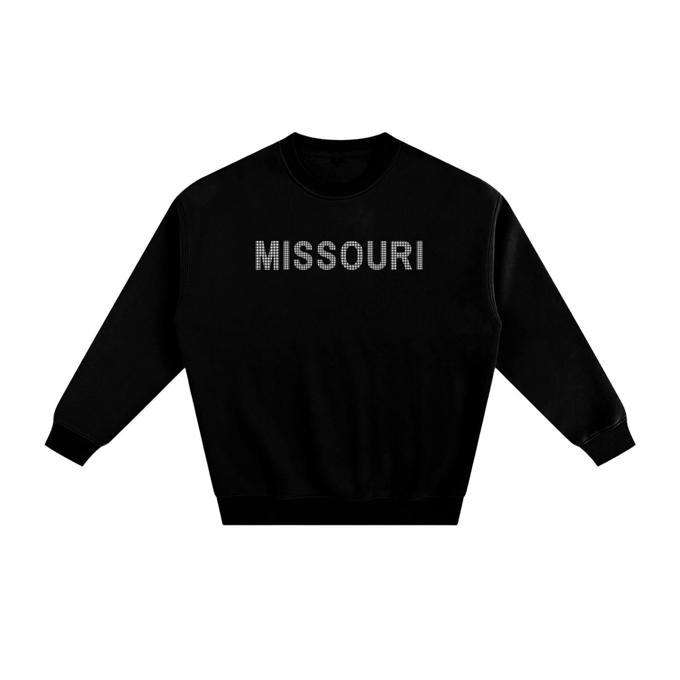 Black Gingham Crewneck