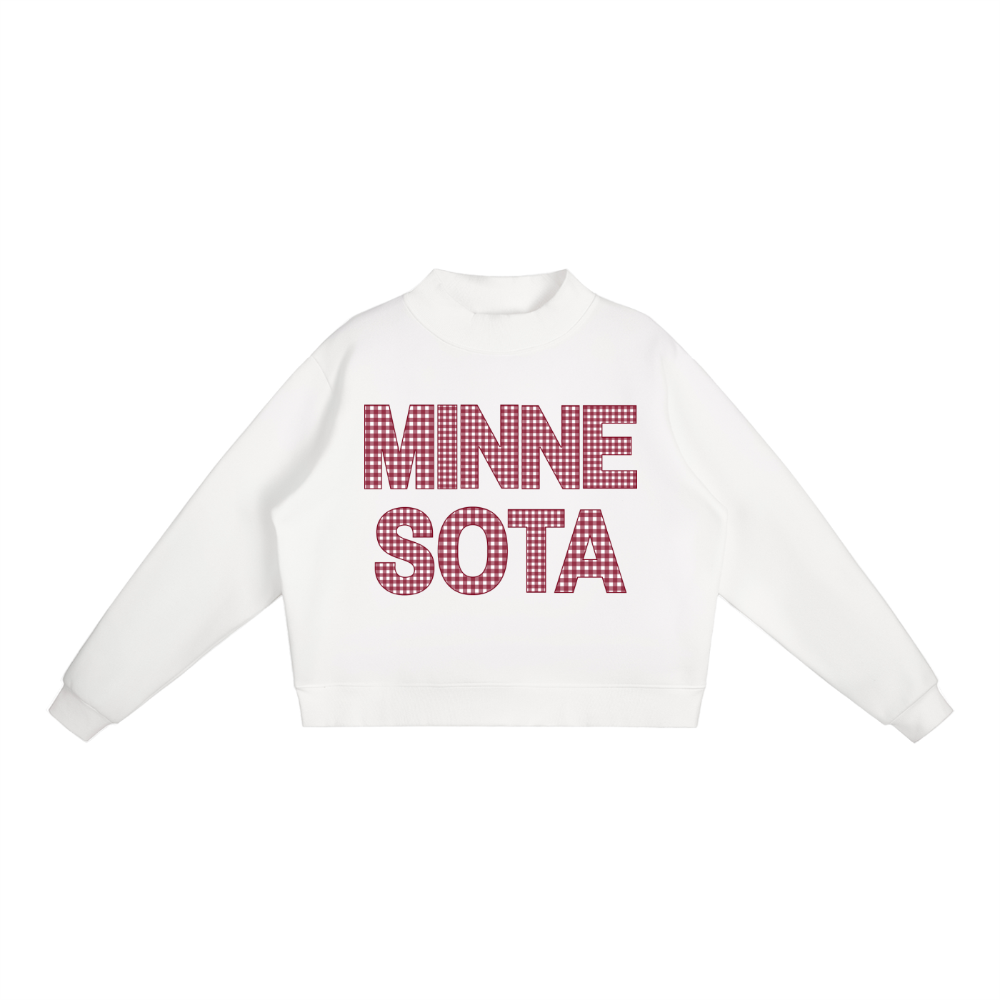 Minnesota Gingham Mock-Neck